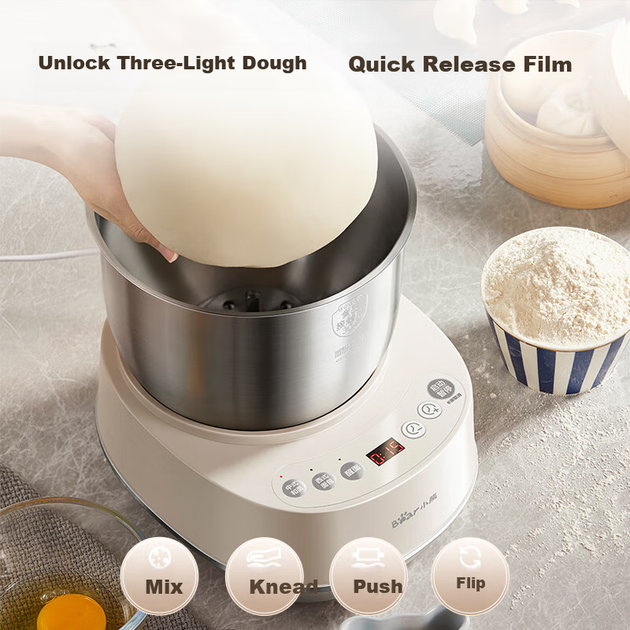Тістомісильна машина Bear And Dough Mixer 3,5 л, стаціонарний міксер, автоматичний багатофункціональний інтелектуальний тістомісильник для домашнього використання, бродіння та розстойки хлібного борошна HMJ-D35P1 - Фото 8 Тістомісильна машина Bear And Dough Mixer 3,5 л, стаціонарний міксер, автоматичний багатофункціональний інтелектуальний тістомісильник для домашнього використання, бродіння та розстойки хлібного борошна HMJ-D35P1 - изображение 8