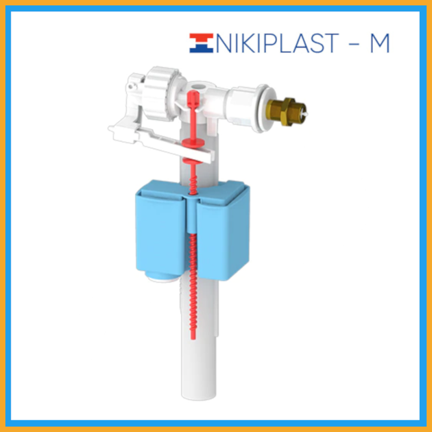 Бічний клапан подавання води поплавець для змивного бачка Nikiplast 1/2" латунна різь арматура впускна 010168 - зображення 2