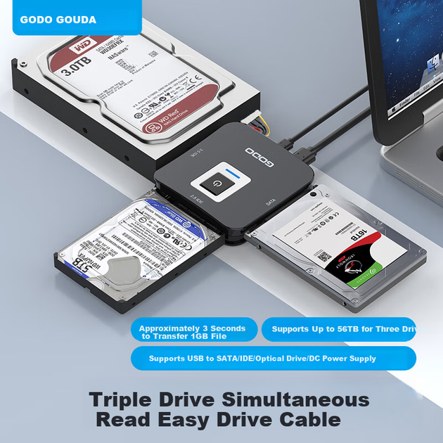 Конвертер жесткого диска GODO IDE-SATA, внешний корпус USB 3.0 - изображение 4