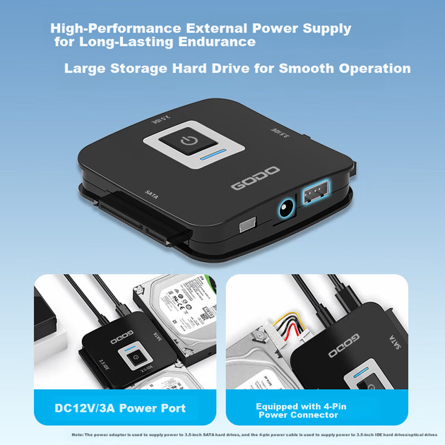 Конвертер жесткого диска GODO IDE-SATA, внешний корпус USB 3.0 - изображение 6