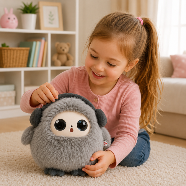 Интерактивная игрушка с искусственным интеллектом Holly H-21036 озвучивание на украинском языке, голосовое общение на 50+ языках, игры, сказки, новости, LED-глаза, WiFi - изображение 2