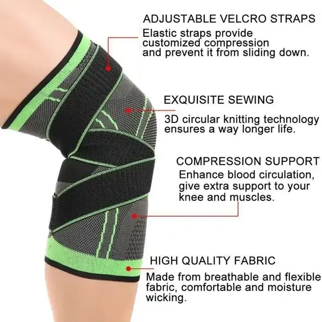 Наколенник бандаж размер XL KNEE SUPPORT эластичный - изображение 2