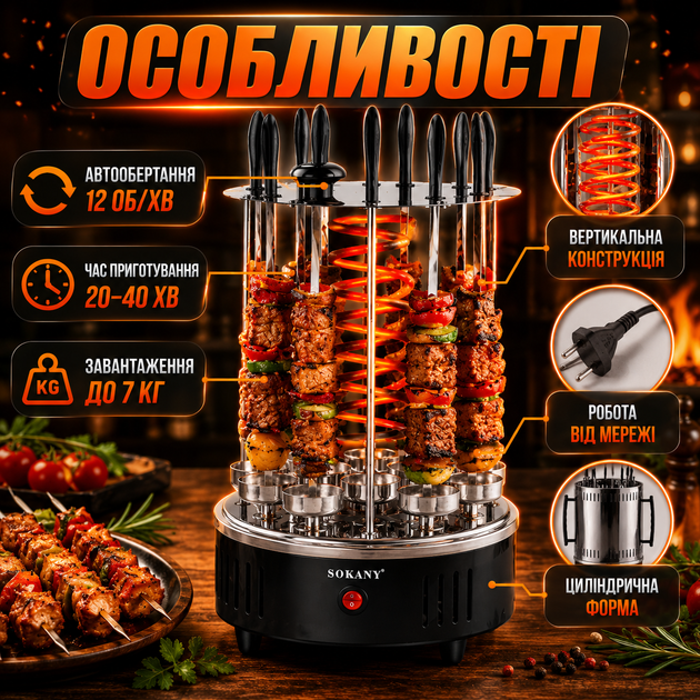 Электрошашлычница Sokany SK-6113 - изображение 4
