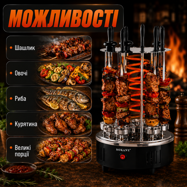 Электрошашлычница Sokany SK-6113 - изображение 6