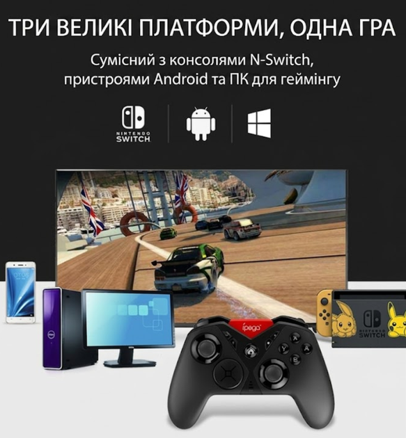 Бездротовий геймпад iPega PG-SW001B для Nintendo Switch, Android та ПК, Bluetooth джойстик - зображення 4