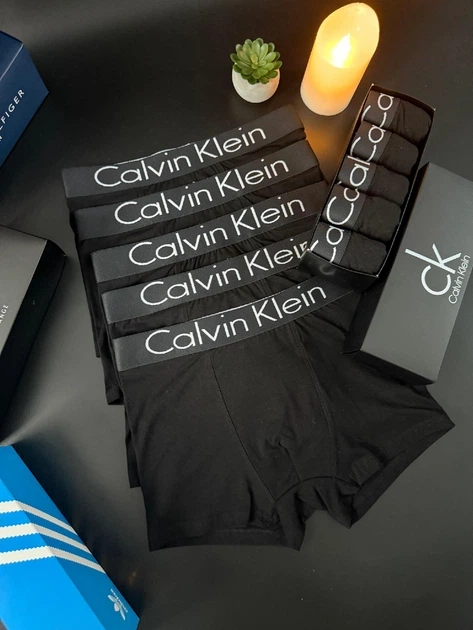 Чоловічі труси боксери набір Calvin Klein 5 шт M-3XL Чорні - Фото 3 Чоловічі труси боксери набір Calvin Klein 5 шт M-3XL Чорні - зображення 3