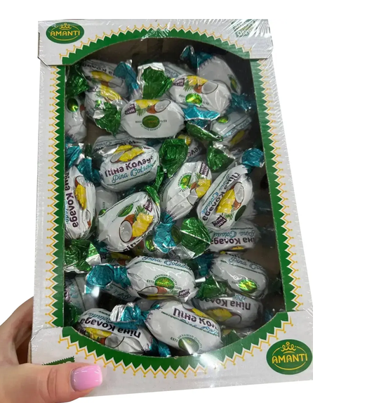 Шоколадные конфеты Amanti Пена Колада 1 кг с тропическим кокосово-ананасовым вкусом - Фото 3 Шоколадные конфеты Amanti Пена Колада 1 кг с тропическим кокосово-ананасовым вкусом - изображение 3