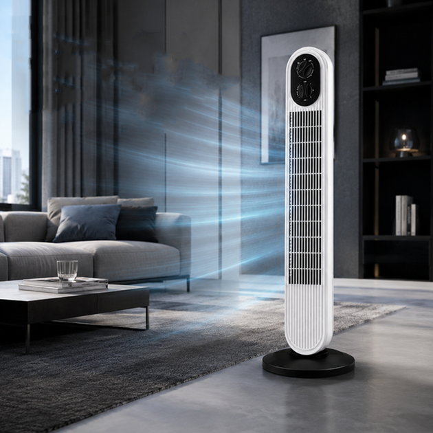 Напольный вентилятор колонный Tower Cooling Fan 500Вт BITEK Башенный вентилятор для дома квартиры спальни и офиса - изображение 3