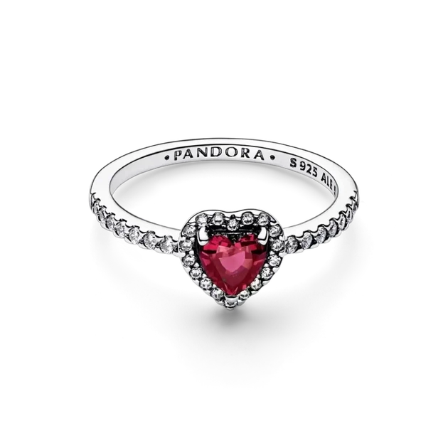 Кольцо Pandora "Красное сердце" 16р. (Silver-Red) - изображение 2