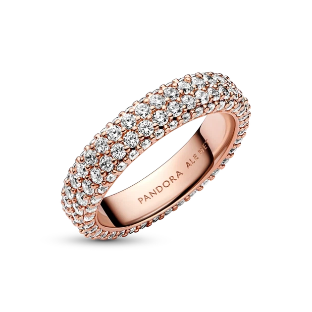 Кольцо Pandora "Два ряда паве" 17р. (Rose-Gold ) - изображение 2