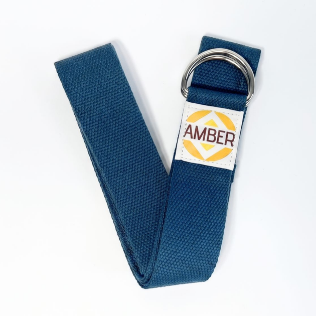 Ремінь для йоги Amber з D-пряжкою петроль 183×3,8 см - Фото 4 Ремінь для йоги Amber з D-пряжкою петроль 183×3,8 см - зображення 4