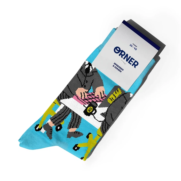 Носки ORNER x Maliunok «Трудоголик» Размер: 41-44 - Фото 4 Носки ORNER x Maliunok «Трудоголик» Размер: 41-44 - изображение 4