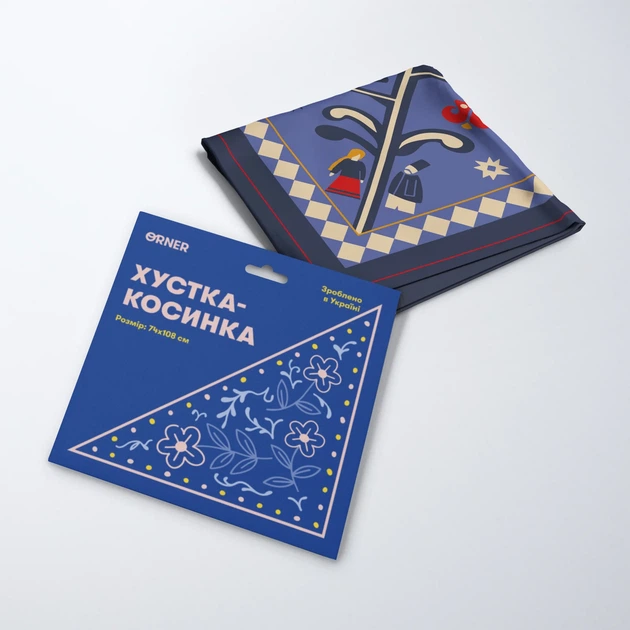 Платок-косынка «Дерево жизни» голубой - изображение 6