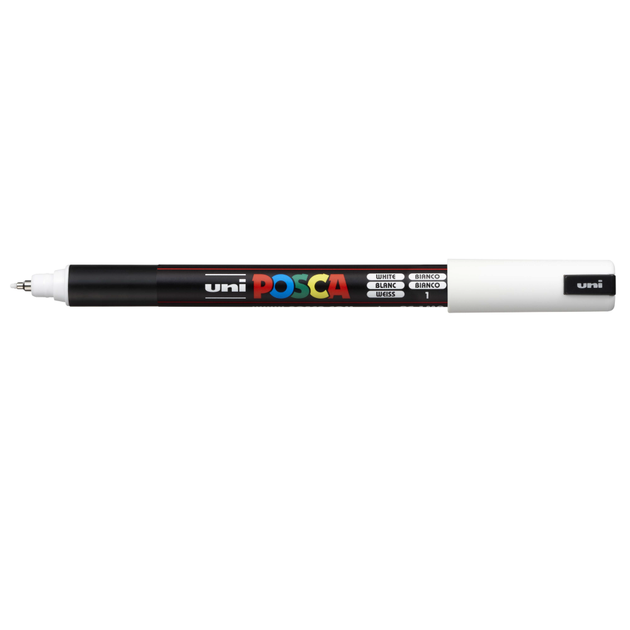 Маркер Uni Posca 0.7 мм белый (PC-1MR White) - изображение 2