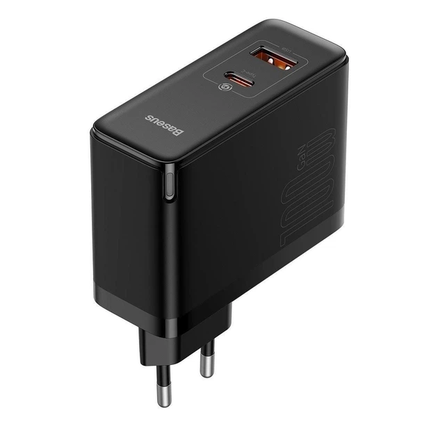 Мережевий зарядний пристрій BASEUS GaN5 Pro Fast Charger 100W 1USB+1Type-C 5A Black - зображення 3
