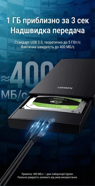 Дата кабель UGREEN USB 3.0 A Male to Micro USB B 3.0 Male 0.5 м Black (US130) - Фото 7 Дата кабель UGREEN USB 3.0 A Male to Micro USB B 3.0 Male 0.5 м Black (US130) - зображення 7