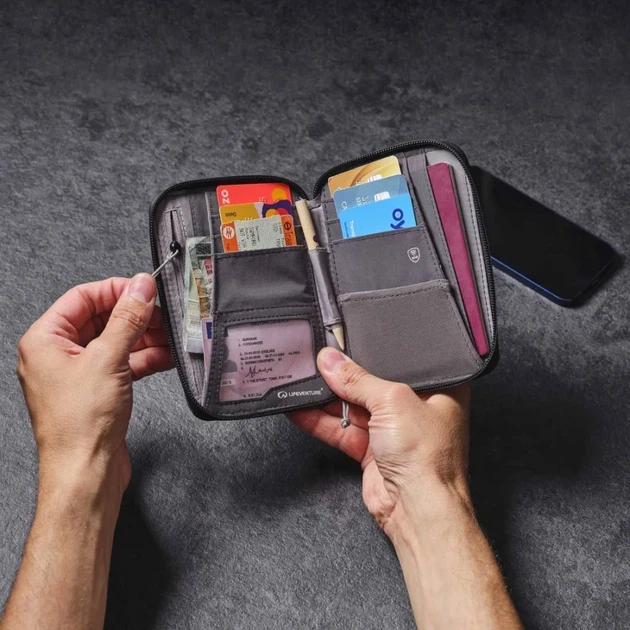 Кошелек Lifeventure Recycled RFID Mini Travel Wallet Grey - изображение 10