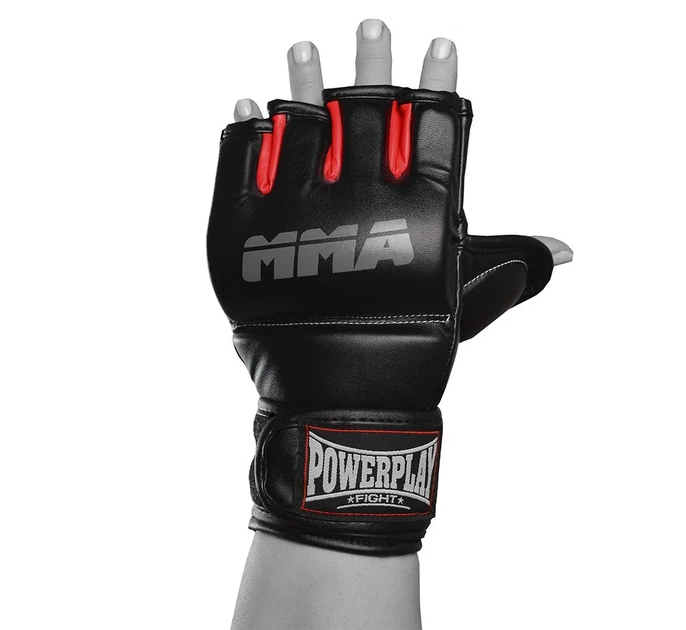 Рукавиці Active Point PU S/M Чорні Червоні для MMA - зображення 2