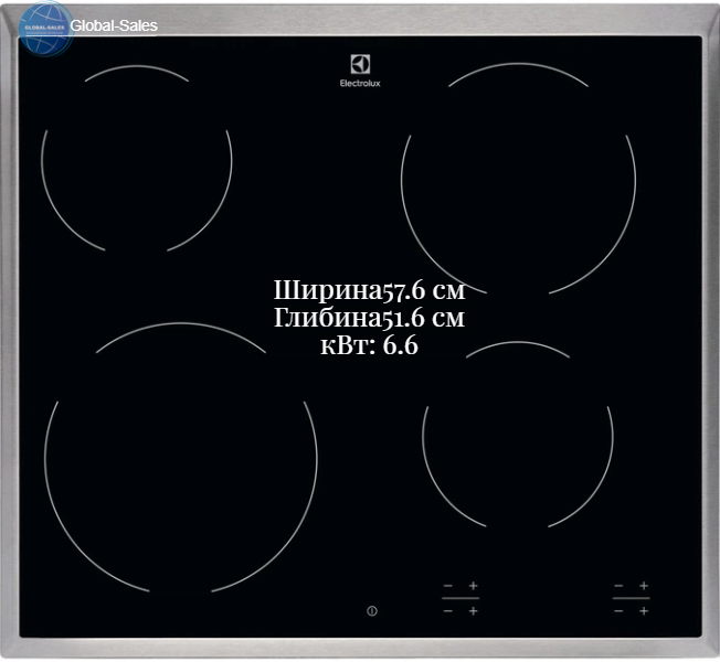 Варильна поверхня електрична ELECTROLUX EHF6240XXK - Фото 1 Варильна поверхня електрична ELECTROLUX EHF6240XXK - изображение 1