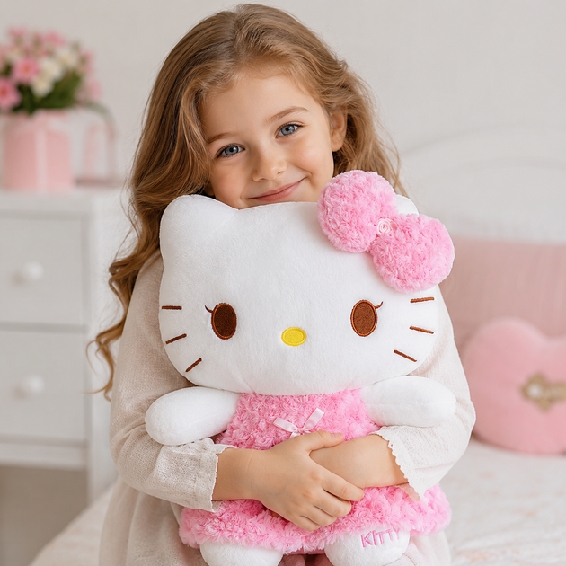 Игрушка Hello Kitty 25см плюшевая кошечка котик в розовом платье мягкая обнимашка антистресс подарок (Vl 426) - изображение 4