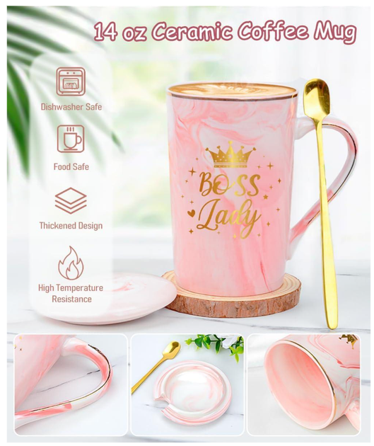 Подарунковий набір для жінок Pink Lady — чашка 14 oz, ароматична свічка, бомбочка для ванни, подарунок мамі, дружині - зображення 6