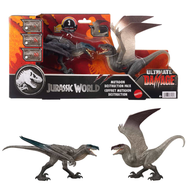 Набір з 2 Динозаврів Мутадон Світ юрського періоду Jurassic World Ultimate Damage Mutadon Destruction Pack 2 Dinosaur Mattel (JLD30) - Фото 1 Набір з 2 Динозаврів Мутадон Світ юрського періоду Jurassic World Ultimate Damage Mutadon Destruction Pack 2 Dinosaur Mattel (JLD30) - изображение 1