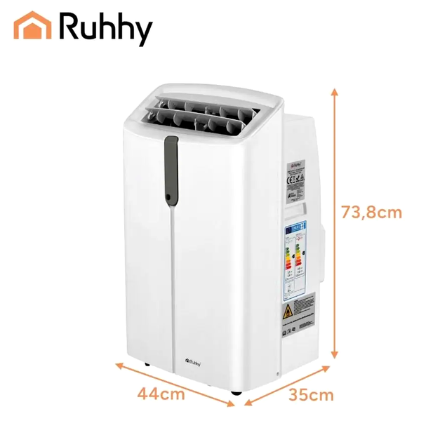 Портативный кондиционер 12000 BTU 3.5 кВт для дома 30 м2 белый Ruhhy СS-0401 - изображение 2