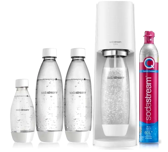 Сифон для газирования воды 3 бутылки CO2 для дома белый SodaStream МС0537 - изображение 2
