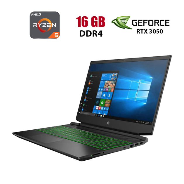 Игровой ноутбук HP Pavilion Gaming 15-EC2823NO / 15.6" (1920x1080) IPS / AMD Ryzen 5 5600H (6 (12) ядер по 3.3 - 4.2 GHz) / 16 GB DDR4 / 512 GB SSD / nVidia GeForce RTX 3050, 4 GB GDDR6, 128-bit / WebCam б/у - Фото 1 Игровой ноутбук HP Pavilion Gaming 15-EC2823NO / 15.6" (1920x1080) IPS / AMD Ryzen 5 5600H (6 (12) ядер по 3.3 - 4.2 GHz) / 16 GB DDR4 / 512 GB SSD / nVidia GeForce RTX 3050, 4 GB GDDR6, 128-bit / WebCam б/у - изображение 1