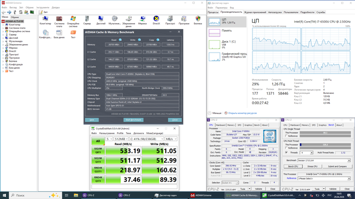 Ультрабук Acer Spin SP315-51 / 15.6'' (1920x1080) TN / Intel Core i7-6500U (2 (4) ядра по 2.5 - 3.1 GHz) / 8 GB DDR4 / 512 GB SSD / Intel HD Graphics 520 / WebCam / Win 10 Lic б/у - изображение 6