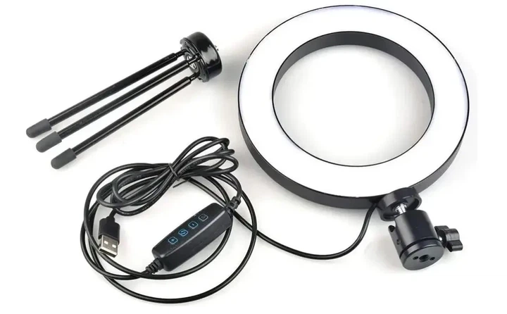 Кольцевая LED-лампа 16 см с USB-питанием для видеосъемки и фотостудии, комплект со штативом (6451BDF8A62F) - Фото 5 Кольцевая LED-лампа 16 см с USB-питанием для видеосъемки и фотостудии, комплект со штативом (6451BDF8A62F) - изображение 5