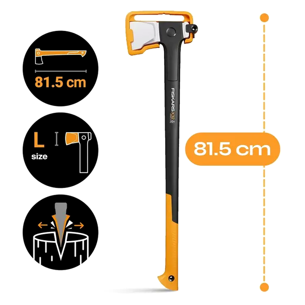 Топор колун Fiskars X32 L для колки больших бревен 81.5 см сталь черный CS-0019 - изображение 8
