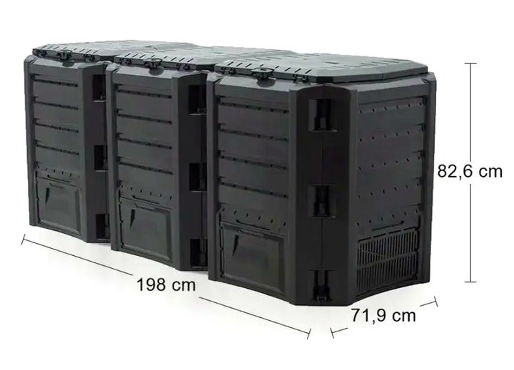Компостер 1200 л модульный для сада полипропилен черный Prosperplast CS-0186 - изображение 2