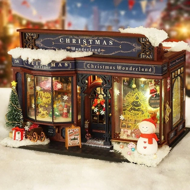 DIY конструктор румбокс Christmas Wonderland — мініатюрний різдвяний магазин із підсвіткою - Фото 1 DIY конструктор румбокс Christmas Wonderland — мініатюрний різдвяний магазин із підсвіткою - зображення 1