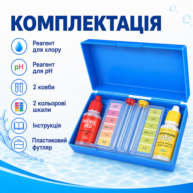 Крапельний тестер AquaDoctor Basic Cl/pH для хлору та pH - Фото 5 Крапельний тестер AquaDoctor Basic Cl/pH для хлору та pH - зображення 5