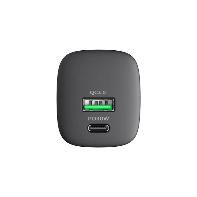 Зарядний пристрій HAVIT HV-UC30 GaN 30W USB+USB-C Black - зображення 3