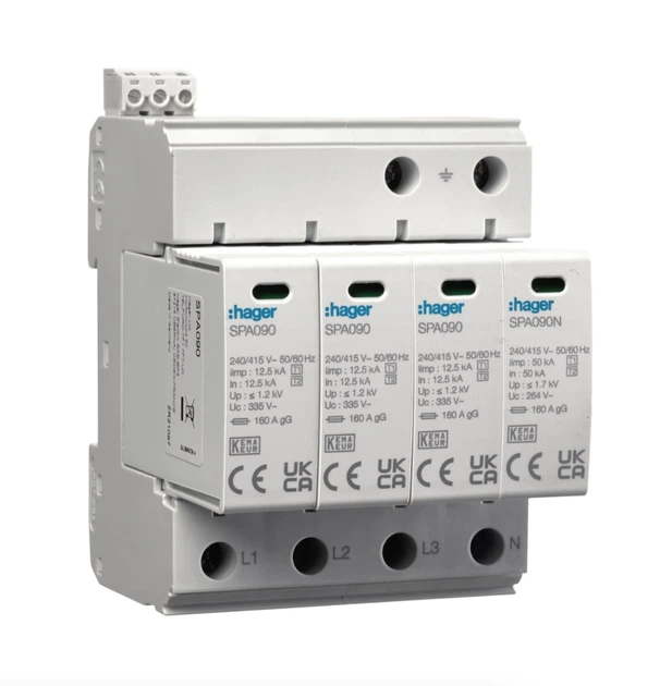 Разрядник УЗИП T1+T2 4P 50kA 1,2kV TN-S TT +доп.контакт SPA931 - Фото 1 Разрядник УЗИП T1+T2 4P 50kA 1,2kV TN-S TT +доп.контакт SPA931 - изображение 1