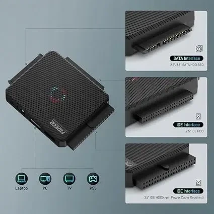 Адаптер-перехідник FIDECO S3G-PL03 USB 3.0 до SATA та IDE для HDD/SSD 2.5/3.5 дюйма - Б/В - зображення 2