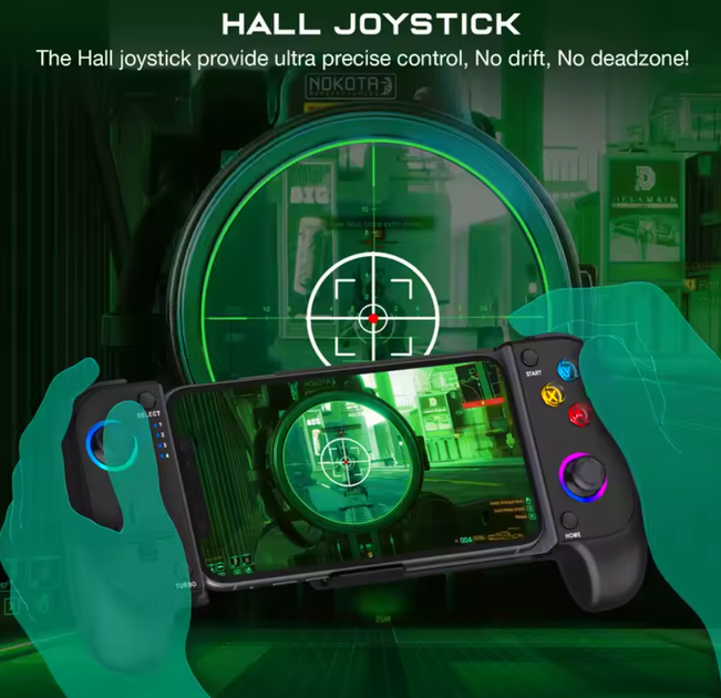 Геймпад для телефона MC100 Mobile Game Stretch Controller - беспроводной контроллер с RGB подсветкой для Android и iOS - Б/У - Фото 4 Геймпад для телефона MC100 Mobile Game Stretch Controller - беспроводной контроллер с RGB подсветкой для Android и iOS - Б/У - изображение 4