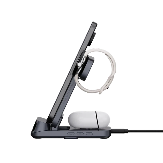 Беспроводная зарядная станция 3 в 1 SwanScout 708S для iPhone, Apple Watch и AirPods со встроенными часами и LED - Б/У - Фото 2 Беспроводная зарядная станция 3 в 1 SwanScout 708S для iPhone, Apple Watch и AirPods со встроенными часами и LED - Б/У - изображение 2