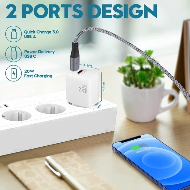 Сетевое зарядное устройство Luosike 20W Fast Charger, быстрая зарядка PD + QC, Type-C и USB-A - Б/У - Фото 6 Сетевое зарядное устройство Luosike 20W Fast Charger, быстрая зарядка PD + QC, Type-C и USB-A - Б/У - изображение 6