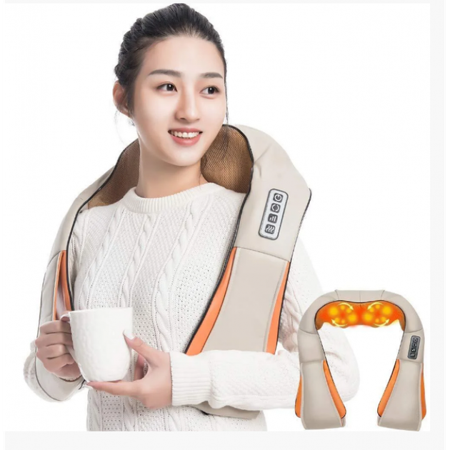 Роликовий масажер Massager of Neck Kneading для шиї і плечей з ІЧ-прогріванням Massager of Neck Kneading - зображення 3