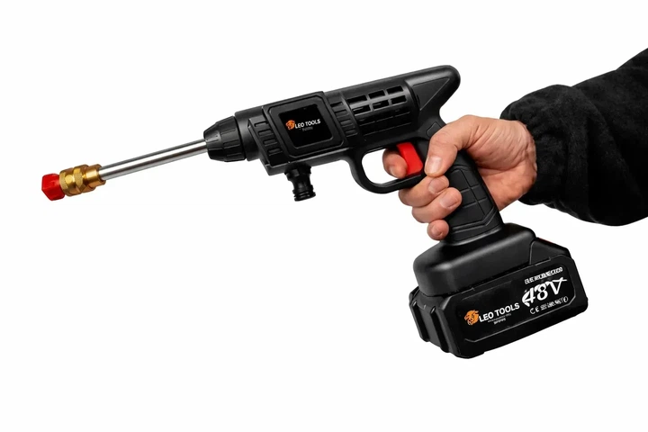 Аккумуляторная мойка высокого давления LEO TOOLS 48V (2 аккумулятора 5Ah, 60 бар, бесщеточная) в чемодане - изображение 10