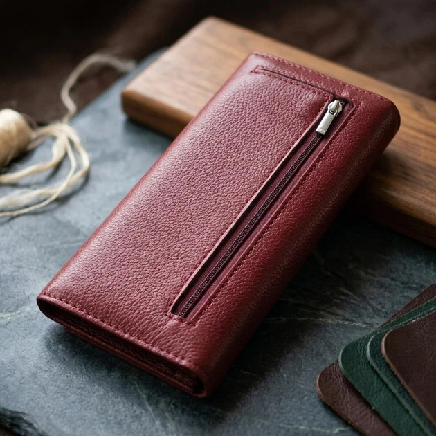 Оригінальний жіночий гаманець з натуральної шкіри ST Leather 22522 Бордовий - Фото 10 Оригінальний жіночий гаманець з натуральної шкіри ST Leather 22522 Бордовий - зображення 10