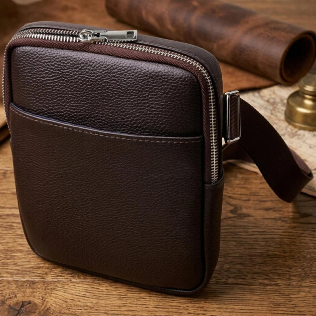 Сумка планшет через плечо мужская из натуральная кожи Vintage leather-22863 Коричневая - Фото 13 Сумка планшет через плечо мужская из натуральная кожи Vintage leather-22863 Коричневая - изображение 13