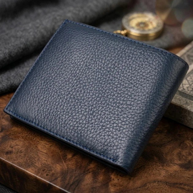 Горизонтальне чоловіче портмоне з монетницею з натуральної шкіри CANPELLINI Синє (bg217fash76) - Фото 3 Горизонтальне чоловіче портмоне з монетницею з натуральної шкіри CANPELLINI Синє (bg217fash76) - зображення 3