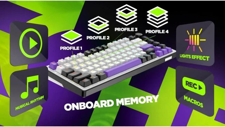 Клавиатура HATOR Hellyberry HK75 wireless White-Violet - Фото 6 Клавиатура HATOR Hellyberry HK75 wireless White-Violet - изображение 6