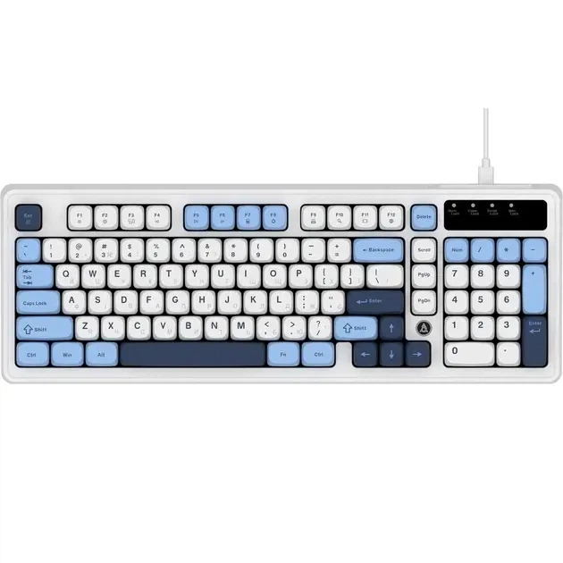 Клавіатура Ajazz AF98 Black USB-C Glacier Blue (AF98-GB) - зображення 8