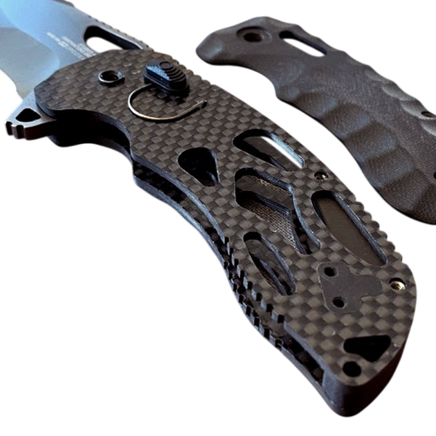 Ніж складаний SOG Kiku LTE XR Lock, лезо Plain Black TiNi CTS-XHP, руківя Black Micarta, Тайвань, 12-27-04-57 - изображение 8