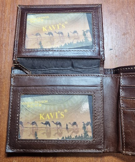 Кошелек мужской Kavis кожаный портмоне с отделениями для карточек коричневый (2351) - изображение 6